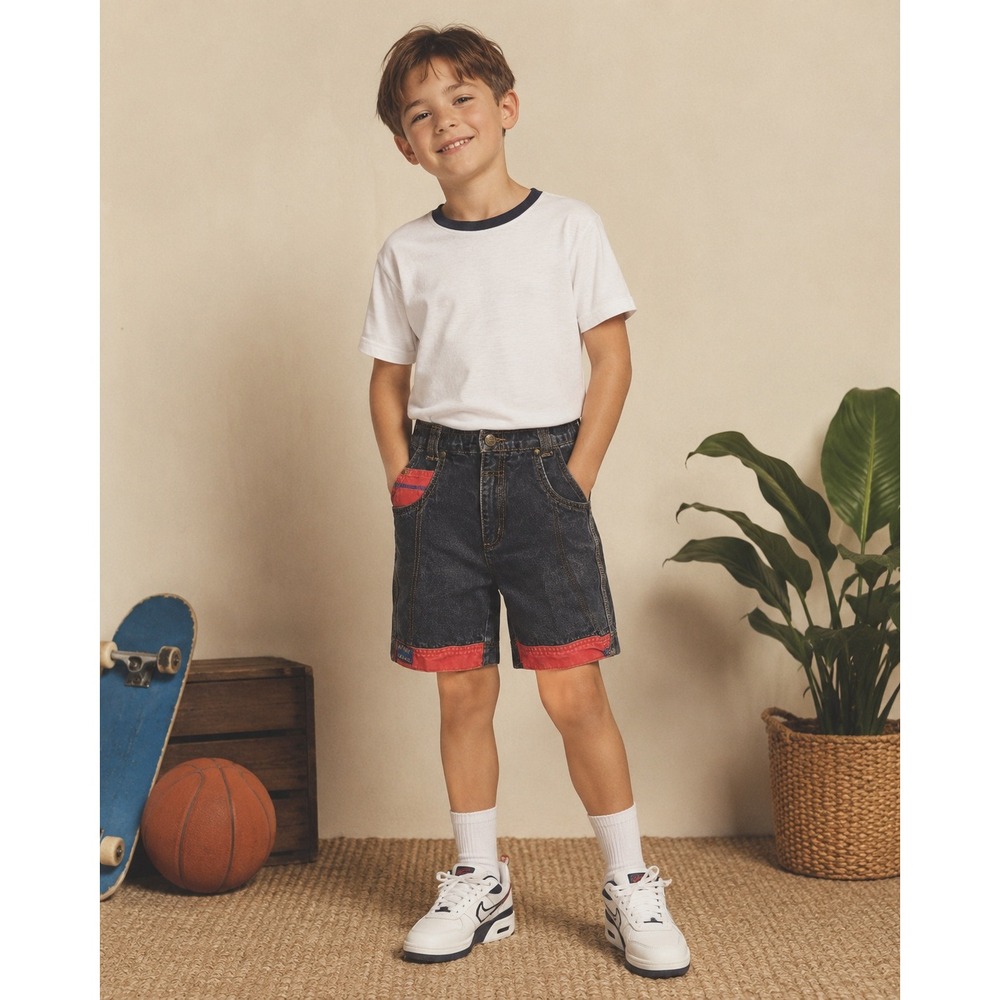 Vintage 90s Little Levi's Sport Jeans Shorts Kids 7‎ Colorblock Y2K Denim